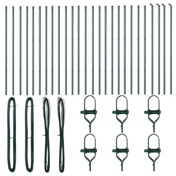 vidaXL Gjerdep&aring;le 26 pcs gr&oslash;nn 3,2 x 3,2 x 190 cm