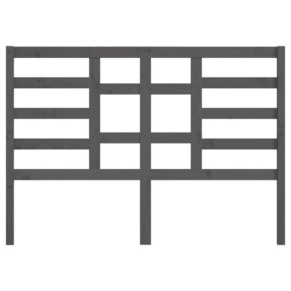 vidaXL Sengegavl gr&aring; 141x4x104 cm heltre furu