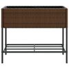 vidaXL Plantekasser med hylle 2 stk brun 90x40x75 cm polyrotting