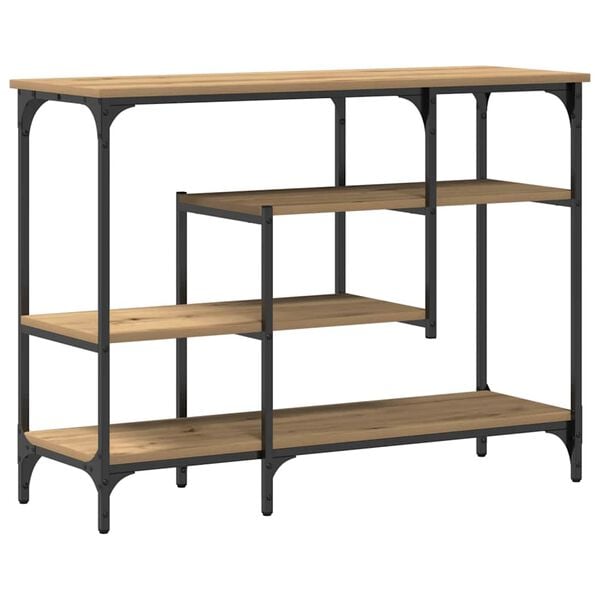 vidaXL Konsollbord artisan eik 100 x 35 x 75 cm Ingeni&oslash;rtre og metall