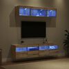 vidaXL TV veggenheter med LED 5 pcs Artisan Eik 80 x 30 x 40 cm
