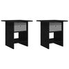vidaXL Nattbord 2 pcs Svart Eik 41 x 40 x 45 cm Konstruert tre