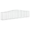 vidaXL Gabionkurver buede 9 stk 400x50x80/100 cm galvanisert jern