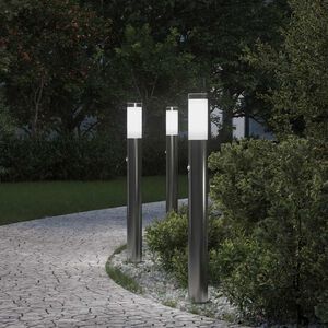 vidaXL Pullertlys med sensor 3 stk 80 cm rustfritt st&aring;l IP44