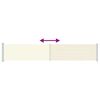 vidaXL Uttrekkbar sidemarkise 117x600 cm kremhvit