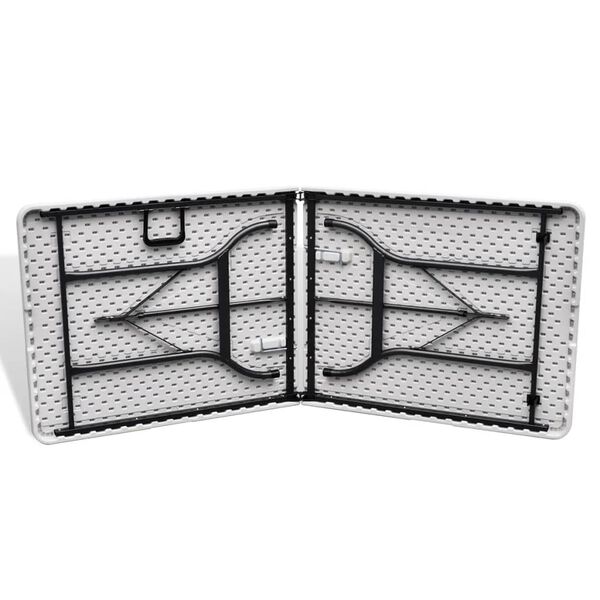 vidaXL Sammenleggbart hagebord hvitt 180x75x74 cm HDPE