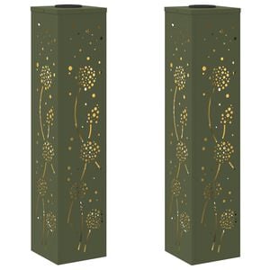 vidaXL Solenergi LED stibelys 2 stk. Varmhvit 18 x 18 x 80 cm