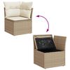vidaXL Hagesofaer med puter 10 deler beige polyrotting akasie