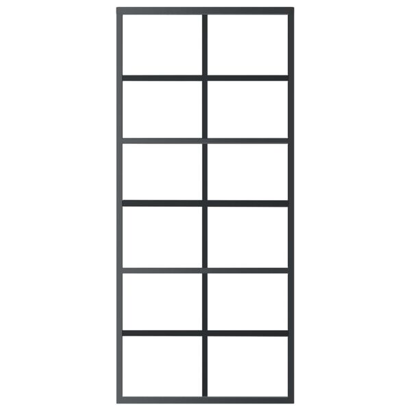 vidaXL Skyvedør med monteringssett 90x205 cm ESG glass og aluminium