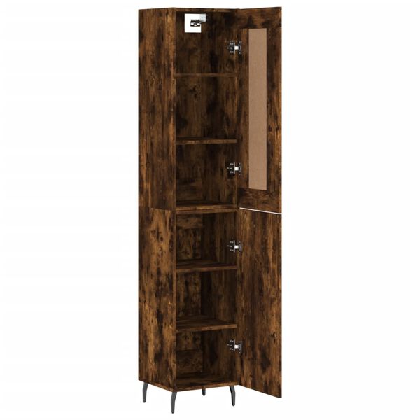 vidaXL Highboard r&oslash;kt eik 34,5x34x180 cm konstruert tre