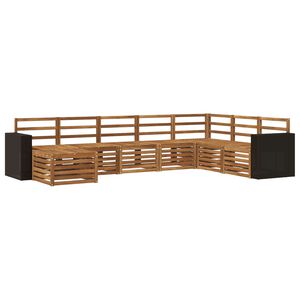 vidaXL Utend&oslash;rs sofa-sett 8 pcs Naturlig Solid akasietre