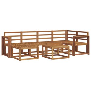 vidaXL Utend&oslash;rs sofa-sett 7 pcs Naturlig Solid akasietre
