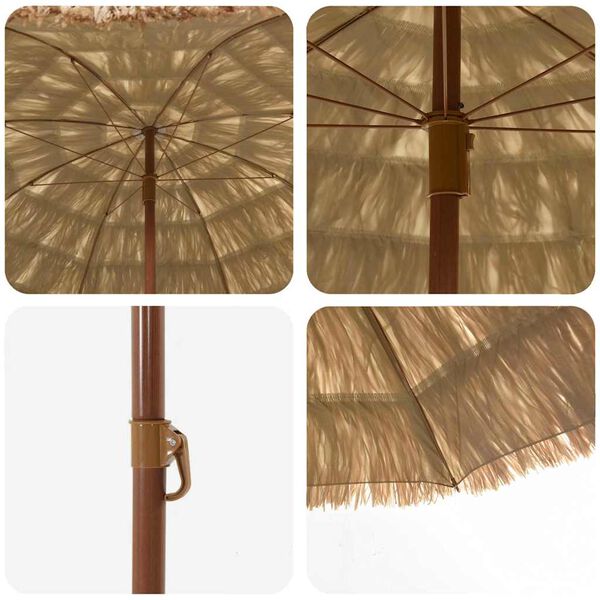 vidaXL Strandparasol Brun Ø 206 x 209.5 cm Stål