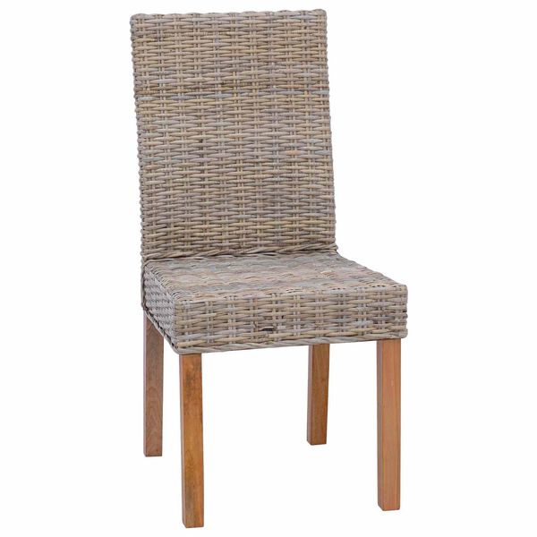 vidaXL Spisestuestol 2 pcs Kubu Gr&aring; 45 x 54 x 93 cm Massiv Mahogni Tre