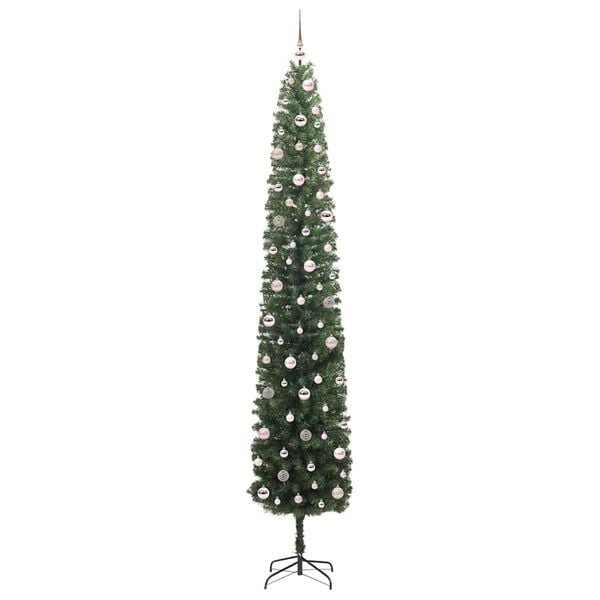 vidaXL Kunstig juletre med 300 LED gr&oslash;nn 270 cm PVC og st&aring;l og plast