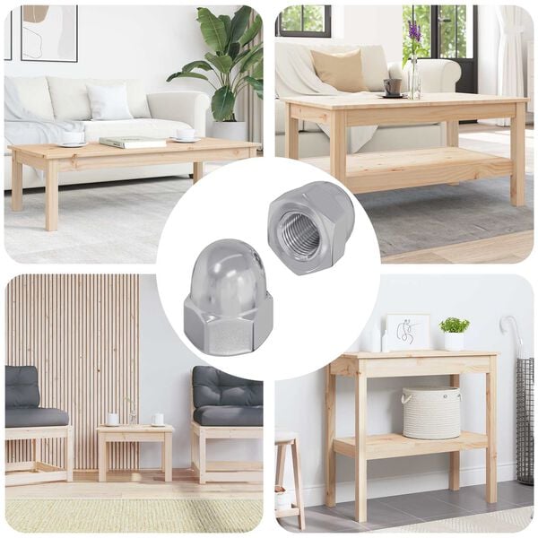 vidaXL Eiken&oslash;ttmuttere 2 pcs s&oslash;lv 12,8 x 12,8 x 6,5 cm St&aring;l