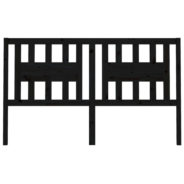 vidaXL Sengegavl svart 206x4x100 cm heltre furu