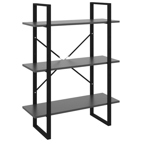 vidaXL Bokhylle grå 80x30x105 cm konstruert tre