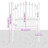 vidaXL Gjerdeport med spisser Grå 100 x 100 cm Pulverlakkert stål