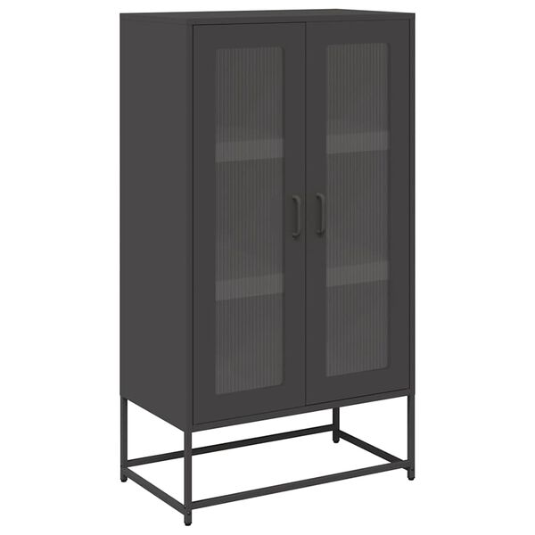 vidaXL Highboard svart 68x39x123 cm stål