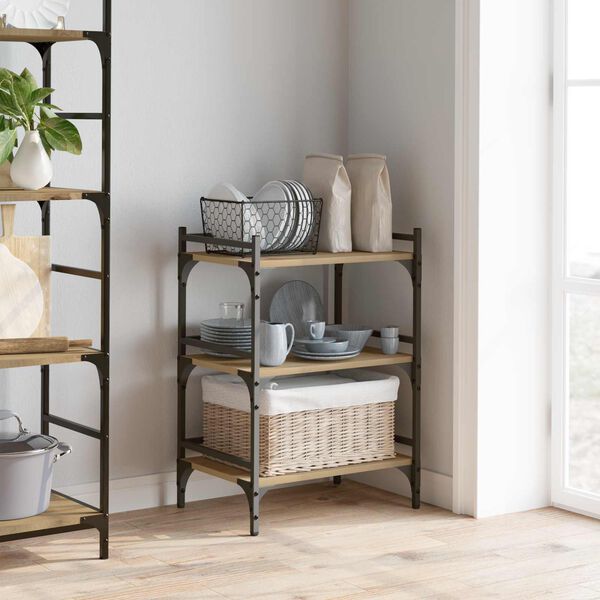 vidaXL Kj&oslash;kkenvogn Artisan Eik 50 x 35 x 75.5 cm Konstruert tre