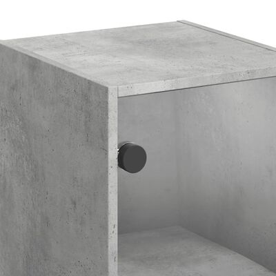 vidaXL Sideskap med glassdører betonggrå 35x37x68,5 cm