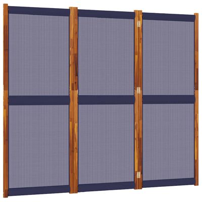 vidaXL Romdeler 3 paneler mørkeblå 210x180 cm