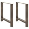 vidaXL Spisebordben naturst&aring;l 2 stk 80x(72-73) cm st&aring;l