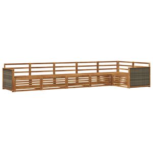 vidaXL Utend&oslash;rs sofa-sett 6 pcs Naturlig Solid akasietre