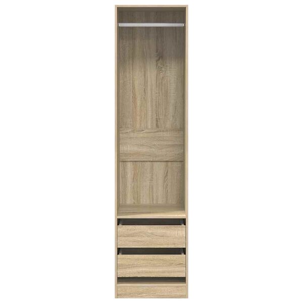 vidaXL Garderobe med skuffer sonoma eik 50x50x200 cm konstruert tre