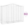 vidaXL Gabionkurver buede 13 stk 200x50x140/160 cm galvanisert jern