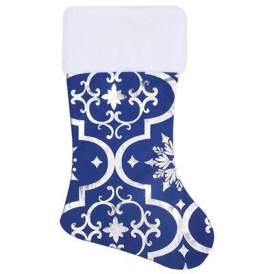 vidaXL Luksus juletreskjørt med sokk blå 90 cm stoff