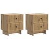 vidaXL Nattbordskap med skuff 2 pcs Artisan eik 43 x 34,5 x 47,5 cm