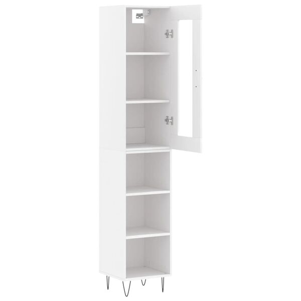 vidaXL Highboard hvit 34,5x34x180 cm konstruert tre