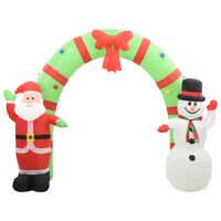 vidaXL Oppblåsbar julenisse og snømann dekorasjonbue LED 223 cm