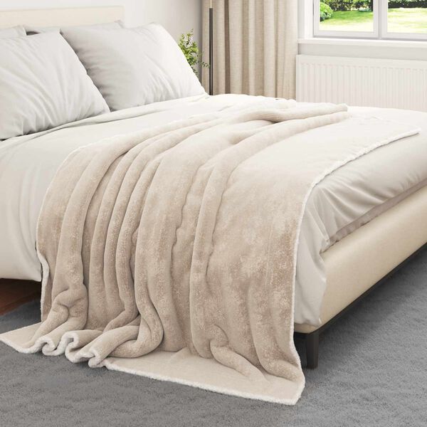 vidaXL Kastteppe Beige 150 x 200 cm Fleece