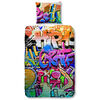Good Morning Sengesett 5481-P GRAFFITI 135x200 cm flerfarget