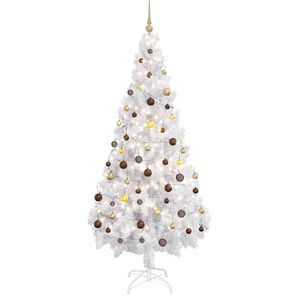vidaXL Forh&aring;ndsbelyst kunstig juletre med kulesett 180 cm 620 grener