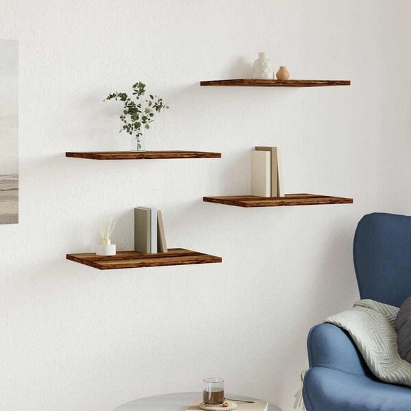 vidaXL Hylleplater 4 stk gammelt tre 40x30x1,5 cm konstruert tre