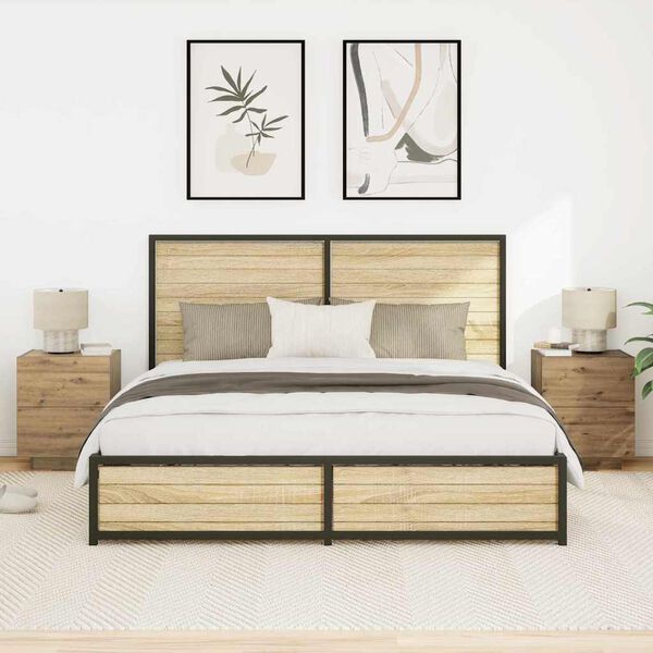 vidaXL Nattbordskap 2 pcs Artisan Eik 45 x 40 x 55 cm Konstruert tre