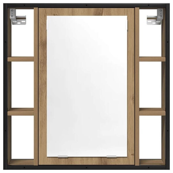 vidaXL Baderomsskap med speil artisan eik 60x16x60 cm konstruert tre