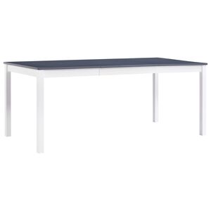vidaXL Spisebord hvit og gr&aring; 180x90x73 cm furu