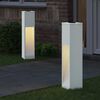 vidaXL Solcelle LED Stibelys 2 pcs Hvit Kaldvalset st&aring;l