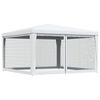 vidaXL Partytelt med 4 sidevegger av netting 4x4 m hvit