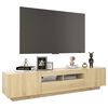 vidaXL TV-benk med LED-lys sonoma eik 180x35x40 cm