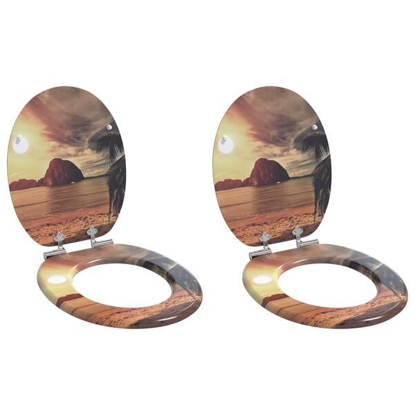 vidaXL Toalettsete 2 pcs Oransje 44 x 38 cm MDF-plater