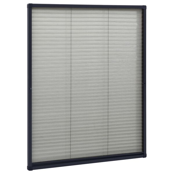 vidaXL Plissert insektskjerm for vindu aluminium antrasitt 60x80 cm
