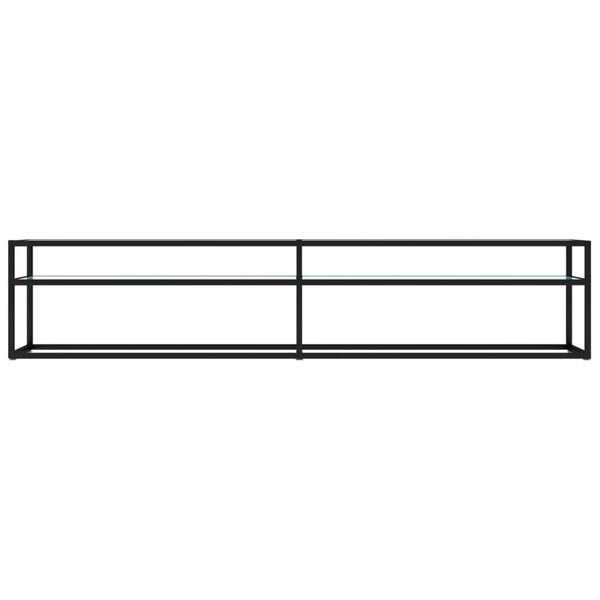 vidaXL TV-benk hvit marmor 200x40x40,5 cm herdet glass