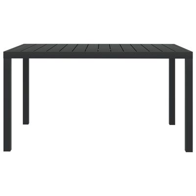 vidaXL Hagebord svart 150x90x74 cm aluminium og WPC