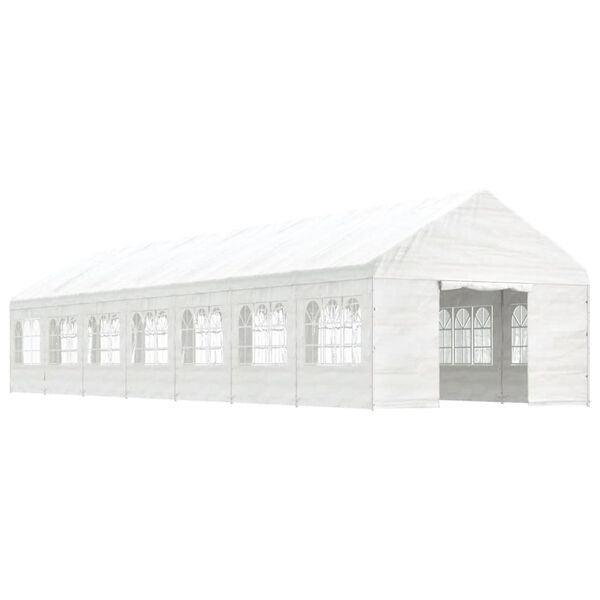 vidaXL Paviljong med tak hvit 15,61x4,08x3,22 m polyetylen
